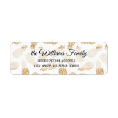 Étiquette Adresse Gold Pineapple Personalized Return (Devant)