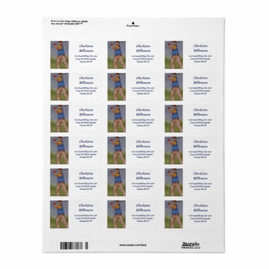 Étiquette Adresse Golfer (Feuille entière)