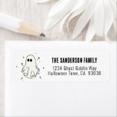 Étiquette Adresse Halloween des fantômes (En situation)