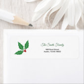 Étiquette Adresse Houx de Noël (En situation)