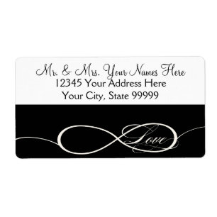 Étiquette Adresse infinie de mariage d'amour de signe de
