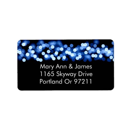 Étiquette Adresse mariage Blue Hollywood Glam (Devant)