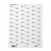 Étiquette Adresse mariage du script Eucalyptus vert (Feuille entière)