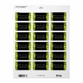 Étiquette Adresse mariage Éclairage Lights Lime Noir (Feuille entière)