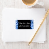 Étiquette Adresse mariage Feux de flammes Sapphire Bleu (En situation)