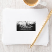 Étiquette Adresse mariage Lumineuse et Étincelle Noire (En situation)