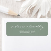 Étiquette Adresse Mariage minimaliste simple Sage Green (En situation)
