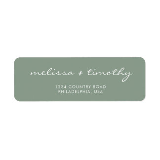 Étiquette Adresse Mariage minimaliste simple Sage Green