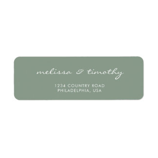 Étiquette Adresse Mariage minimaliste simple Sage Green