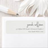 Étiquette Adresse minimale de typographie de script noir bla (En situation)