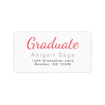Adresse minimaliste de graduation moderne