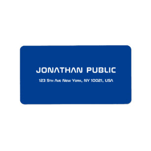 Étiquette Adresse Modèle simple personnalisée Deep Blue Mo