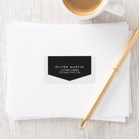 Étiquette Adresse moderne et classique gris foncé et clair (En situation)