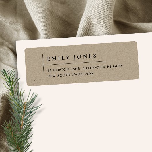 ÉTIQUETTE ADRESSE MODERNE MODERNE DE TYPOGRAPHIE DE KRAFT