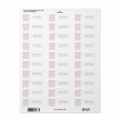 Étiquette Adresse Motif simple et élégante rose Art déco (Feuille entière)