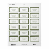 Étiquette Adresse multiligne moderne Olive Green et White (Feuille entière)