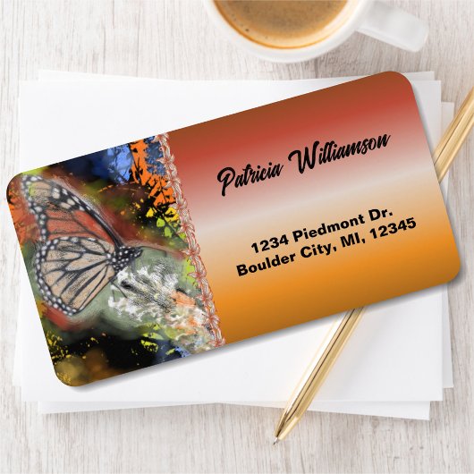 Étiquette Adresse papillon d'anniversaire