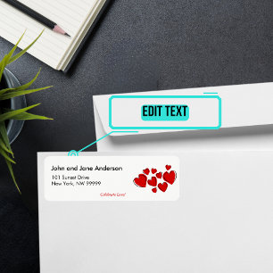 Étiquette Adresse personnalisée à thème de février