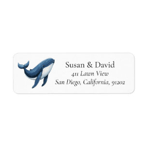 Étiquette Adresse personnalisée de la baleine bleue