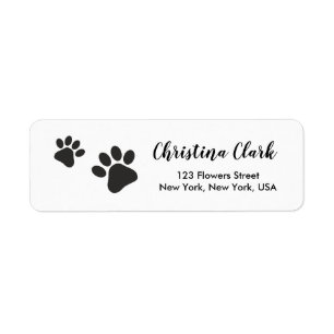 Étiquette Adresse personnalisée personnalisée du chat chie