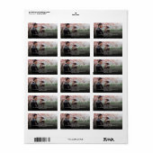 Étiquette Adresse Photo Du Mariage De Vacances Marié Et Lumi (Feuille entière)