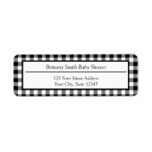 Étiquette Adresse Plaid Russe Black and White Buffalo (Devant)