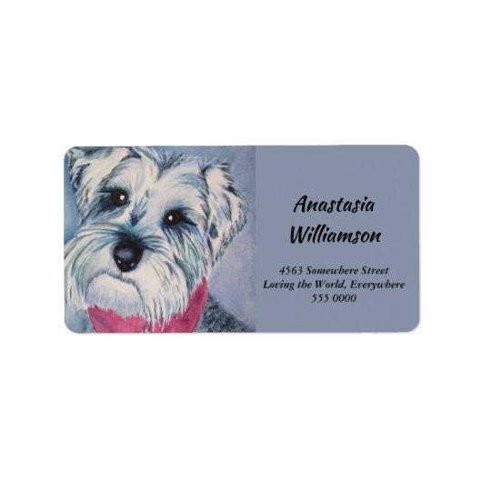 ÉTIQUETTE ADRESSE POPULAIRE SWEET SCHNAUZER (Devant)
