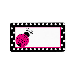 Étiquette Adresse postale Black Spring Time Lady Bug