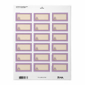 Étiquette Adresse postale de gâteau de Mariage Brown/violet (Feuille entière)