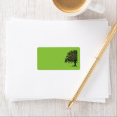 Étiquette Adresse postale de l'arbre de printemps vert/noir (En situation)