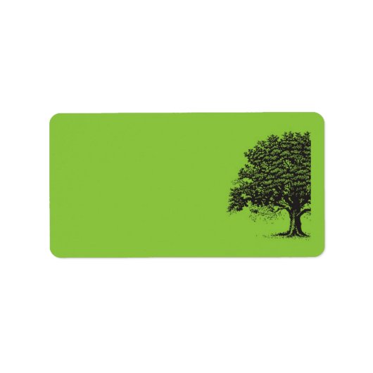 Étiquette Adresse postale de l'arbre de printemps vert/noir (Devant)