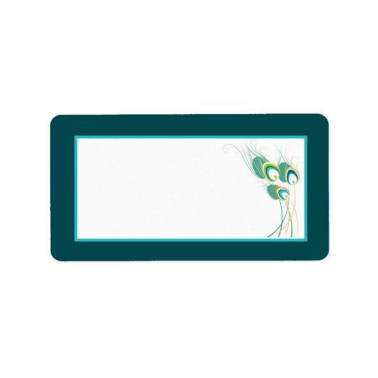 Étiquette Adresse postale du Mariage Peacock Turquoise (Devant)