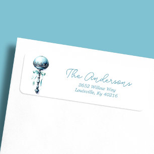 Étiquette Adresse pour Baby Shower pour Garçon avec Hochet B