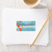 Étiquette Adresse professionnelle Rustique Red Poppy (En situation)