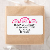 Étiquette Adresse Rainbow rose moderne (En situation)