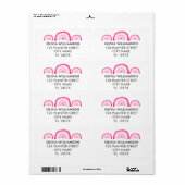 Étiquette Adresse Rainbow rose moderne (Feuille entière)