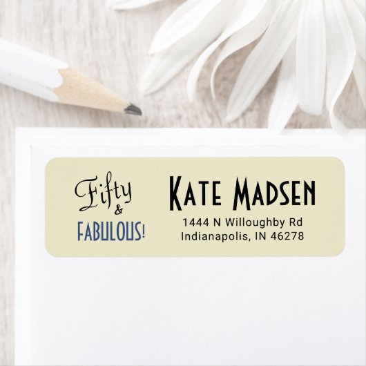 Étiquette Adresse Retro 50 & FABULOUS Script Typography (En situation)