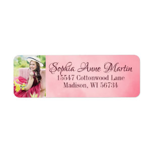 Étiquette Adresse rose sensible et féminine élégante de