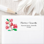 Étiquette Adresse Rose White Wedding Flowers (En situation)