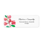 Étiquette Adresse Rose White Wedding Flowers (Devant)
