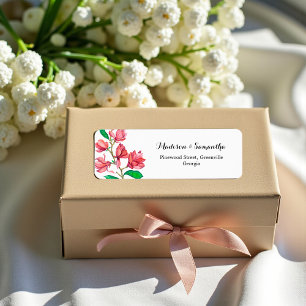 Étiquette Adresse Rose White Wedding Flowers