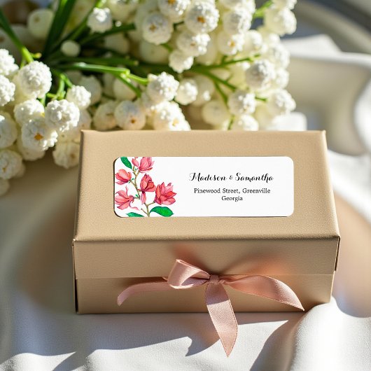 Étiquette Adresse Rose White Wedding Flowers