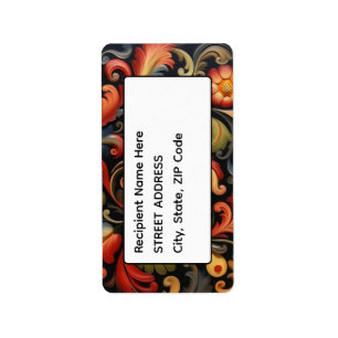 Étiquette Adresse Rosepaint Rosemaling 4 de 6