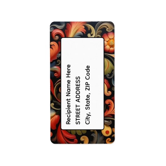 Étiquette Adresse Rosepaint Rosemaling 4 de 6 (Devant)