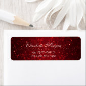 Étiquette Adresse rouge bokeh élégant et sophistiqué (En situation)