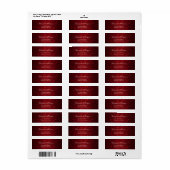 Étiquette Adresse rouge bokeh élégant et sophistiqué (Feuille entière)