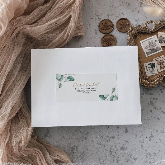 Étiquette Adresse RSVP classique des Feuilles verts