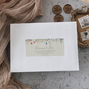 Étiquette Adresse RSVP de mariage Fleur sauvage radiant
