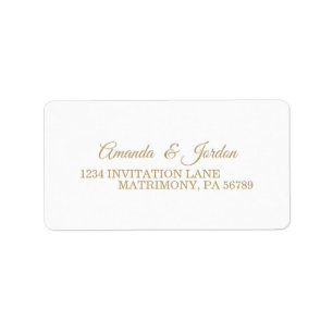 Étiquette Adresse RSVP simple Gold Calligraphy
