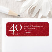 Étiquette Adresse rubis pour les 40 ans de mariage (En situation)